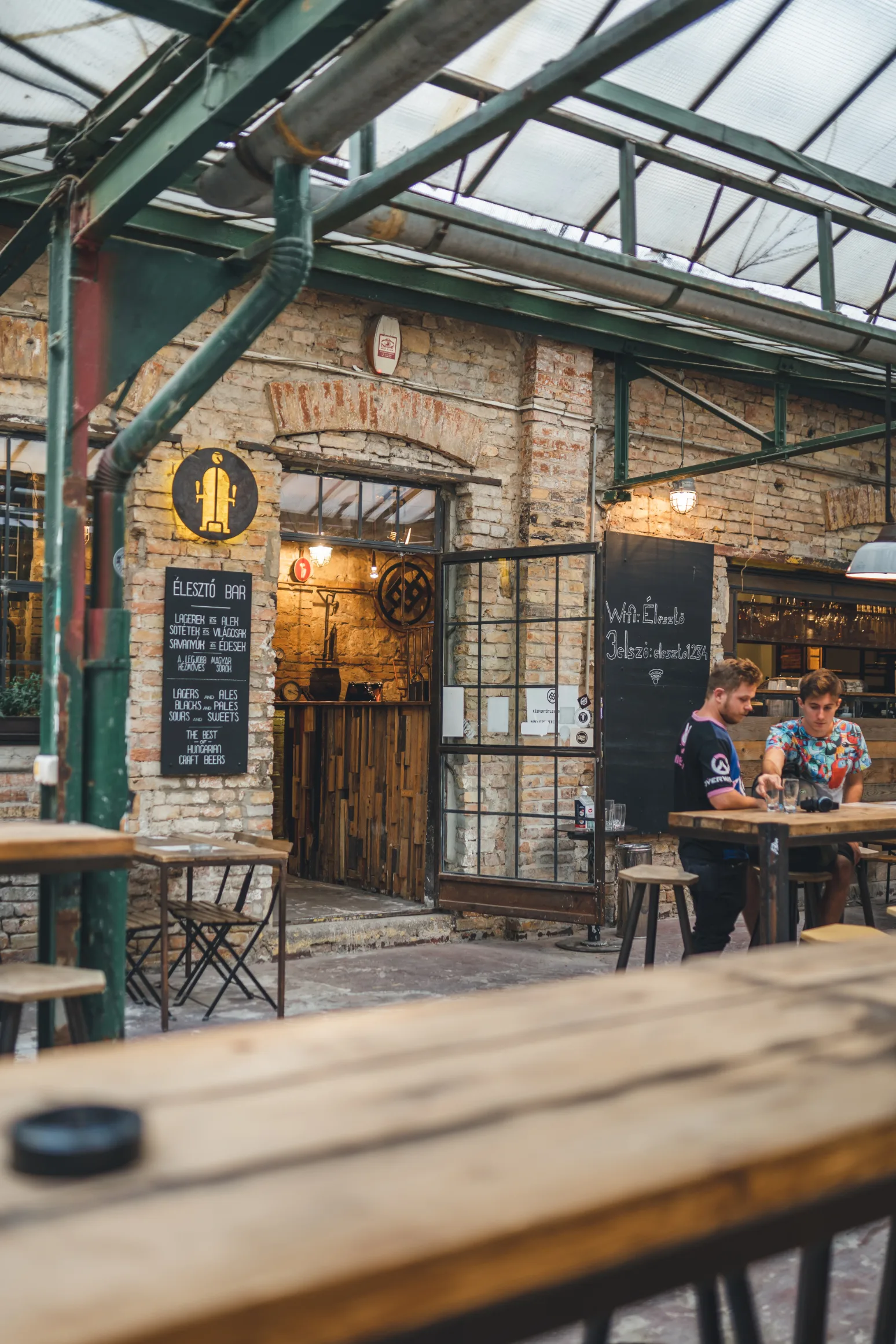Élesztőház craft beer bar- local Hungarian taps in a converted glass-making factory in District VII