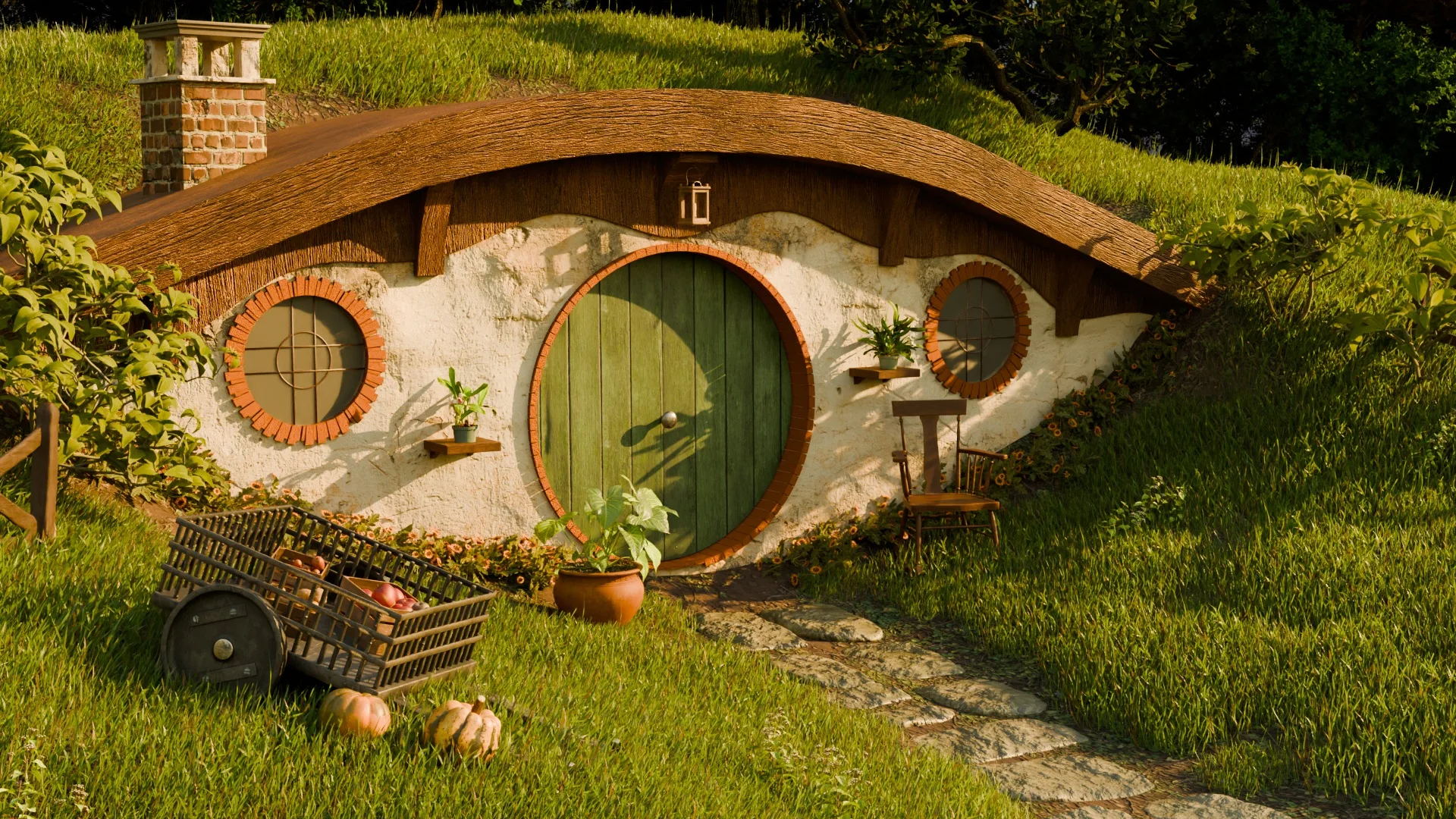 The Hobbit Houses- grass-covered triangular stone cellar entrances at Gombos-hegy, Hercegkút